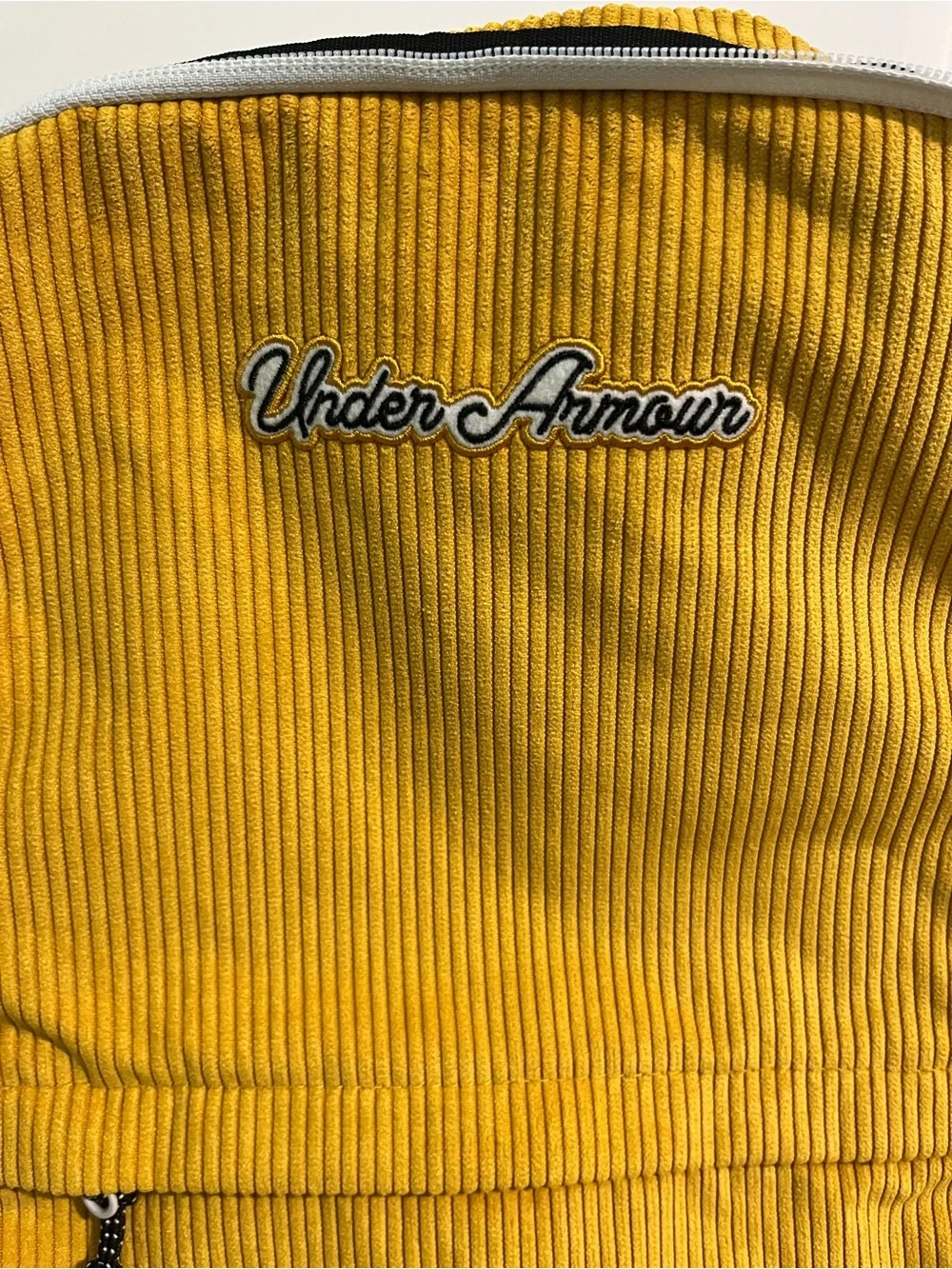Under Armour Yellow Corduroy Backpack with White Trim